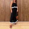 Summer Fashion Short Sleeve Spilice Detailing O Neckline Dress For Women