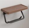HeMu-Black Walnut Paper Towel Rack, Bathroom Shelf, Toilet Paper Rack, Roll Paper Rack, Wall Hanging Wood