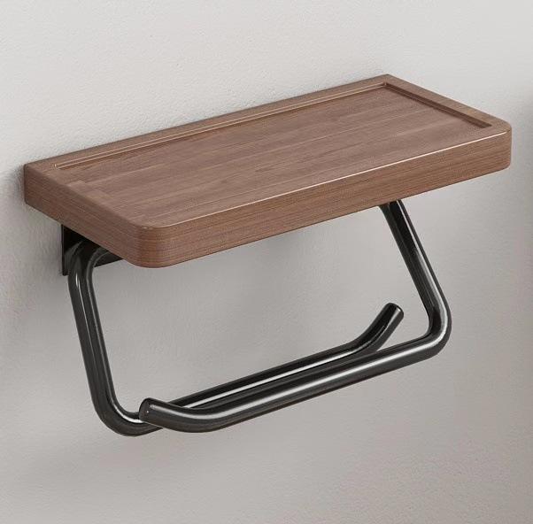 HeMu-Black Walnut Paper Towel Rack, Bathroom Shelf, Toilet Paper Rack, Roll Paper Rack, Wall Hanging Wood