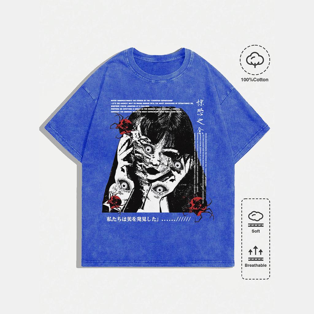 Pánské tričko s potiskem Unisex Bavlněné Oversized Tričko Krátký rukáv Vintage Streetwear Ležérní Tričko Top