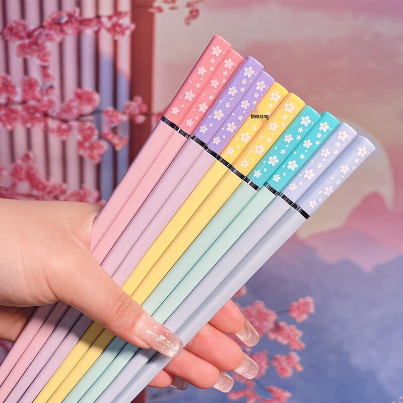 

Ru Han Cherry Blossom Alloy Chopsticks Set