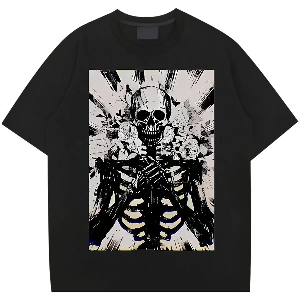 Loose Vintage Aesthetic T Shirt Round Collar Men's Graphic Printing Tee 2024 New Summer Hot Sale XL Comfy Stretchy Clothes