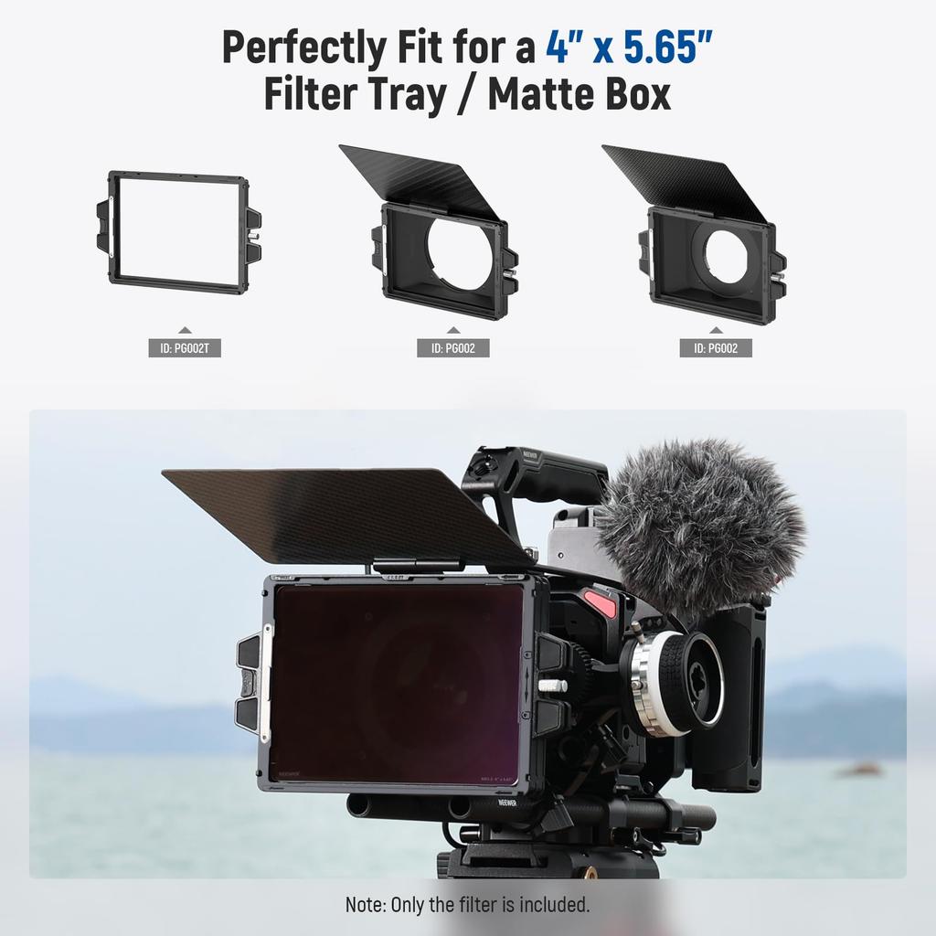 NEEWER Square ND x Nano Cinema Compatible with Neewer Matte Boxes and Tilta SmallRig Filter, ND1.2 (4 Stops), 4" 5.65", Double-Sided 30-Layer Coating,