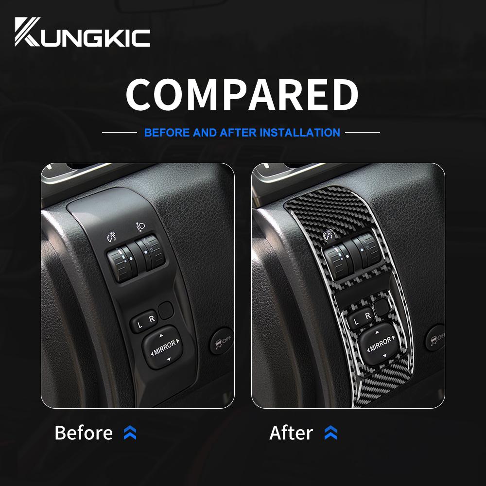 For Subaru Impreza 2009 2010 2011 Real Soft Carbon Fiber Sticker Car Dim Light Control Interior Trim Adjust Interior Accessories