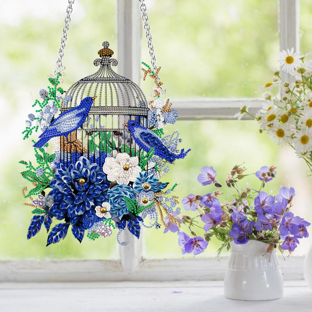 

Acrylic Diamond Art Hanging Pendant Flower Birdcage Diamond Painting Home Decor for Beginners Adults and Kids Art Craft Supplies United States