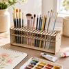 Wooden Brush Holder Multi Hole Brush Storage Rack New Makeup Brush Holder  Desktop Storage