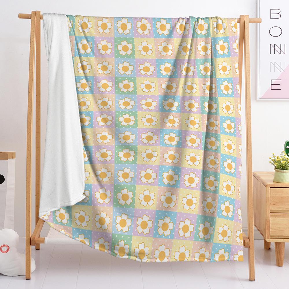 2D Digital Printing, Striped Plaid Blanket Fresh Flannel Blanket eBay Blanket Spring Autumn
