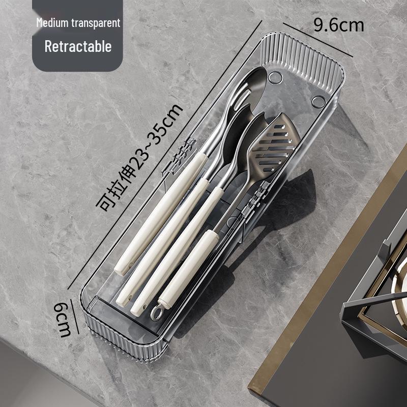Retractable Drawer Organizer with Built-in Dividers for Vanity, Kitchen, and Office