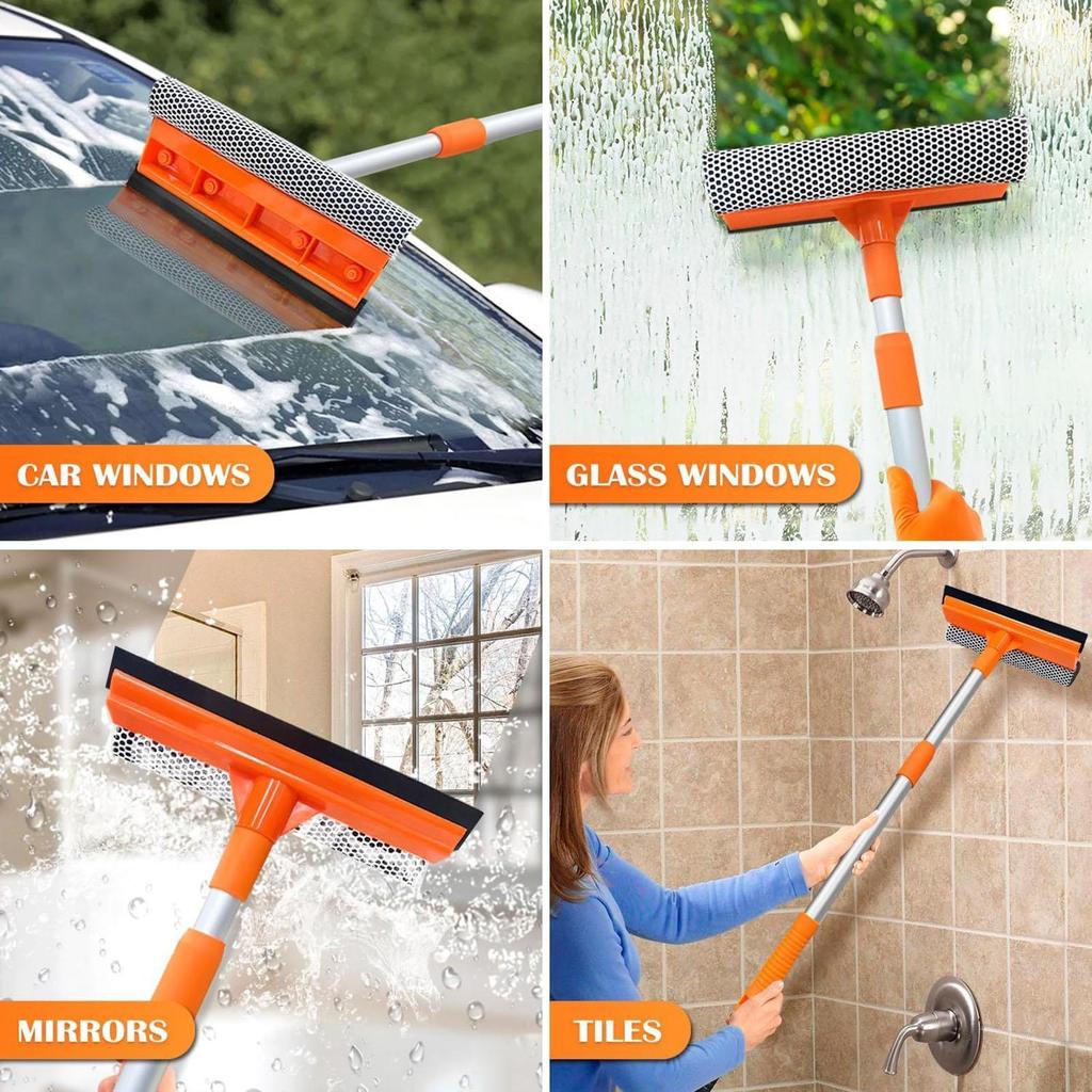 Window Squeegee 2 in 1 Cleaner Portable Multiuse Washing