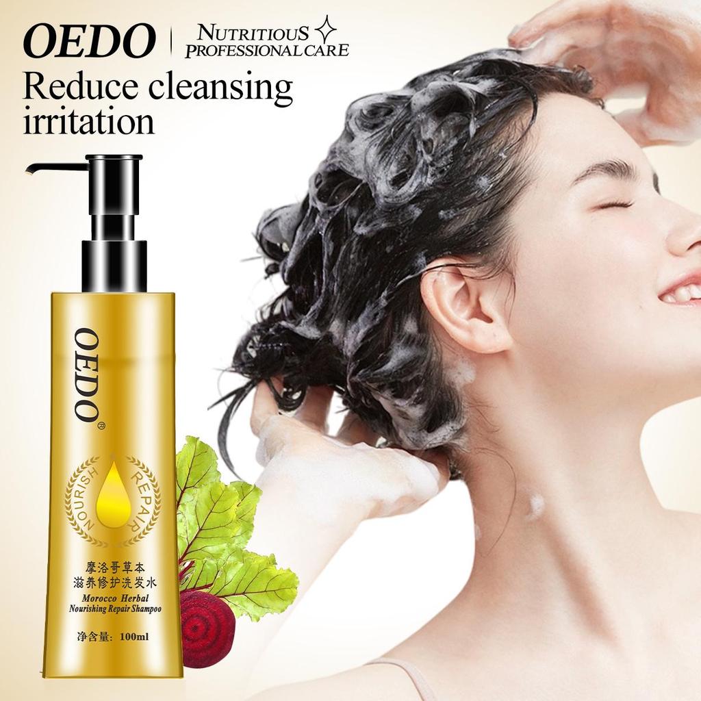 Morocco Herbal Nourishing Repair Shampoo Forbedre tørt og skjørt hårpleie og styling Ginseng Essence Gjør håret smidig serum