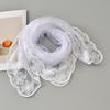 Newest Yarn Square Scarf Floral Embroidery Lace Headband Summer Breathable Bandana For Women Elegant Turban Hair Wrap 80*80Cm