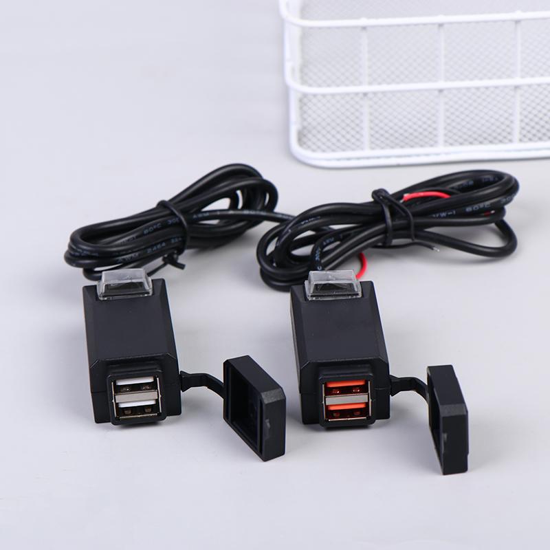 Motorcycle Vehicle-Mounted Charger Waterproof Usb Adapter 12V Phone Dual Usb Port Quick Charge 3.0 With Switch Moto Accessory