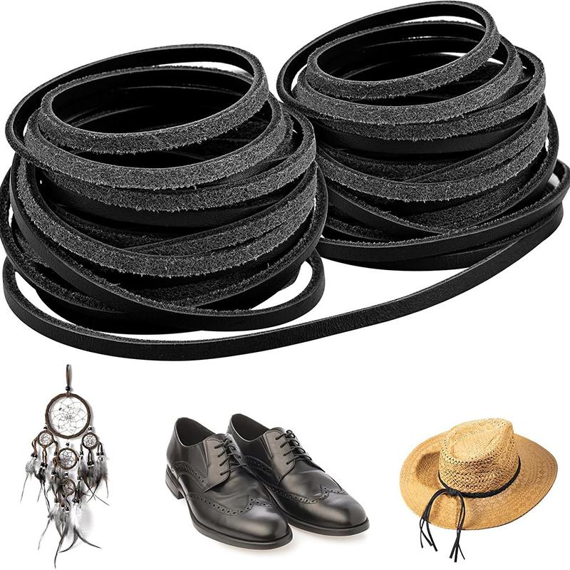 Retro Genuine Leather Cord 3Mm Flat Strand Cow Leather Rope Fit Necklace Bracelets Diy Jewelry Making Accessories