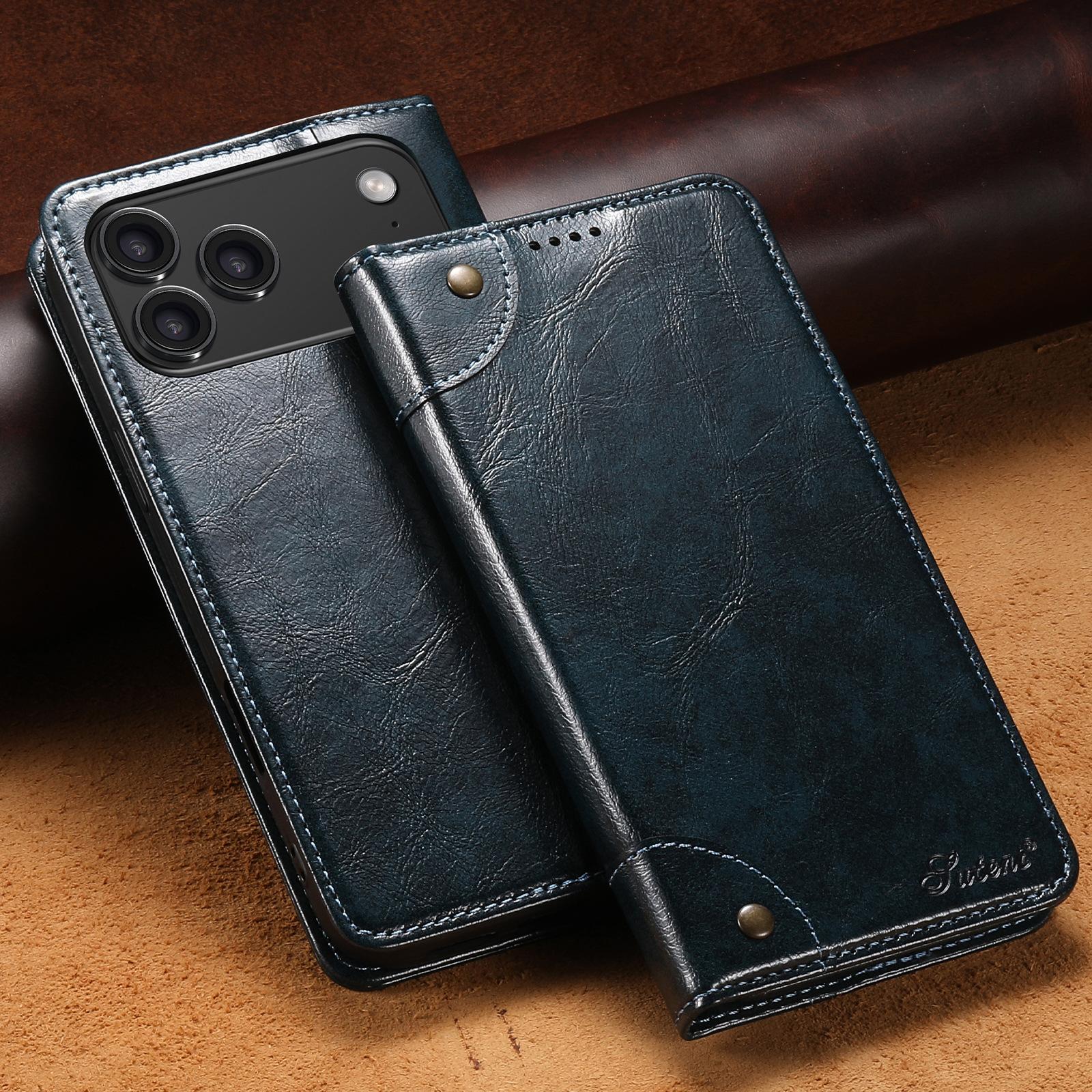 

Magnet Phone Case for iPhone 17 Pro Max Air 16 E 15 Plus 14 13 Mini 12 11 Xs Xr Card Slot Wallet Holder Leather Cover with Metal iPhone17 синий