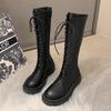 Autumn  New Style Women's Knight Boots In Large Sizes, Thick Bottom, Strap High Boots - Available In Sizes 35-43