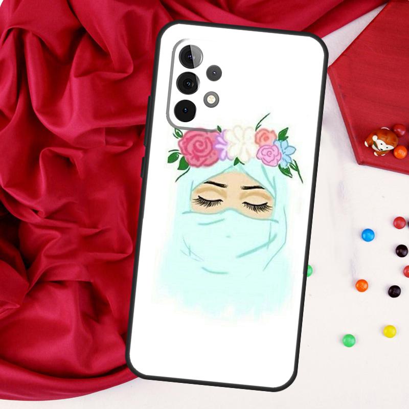 Muslim Islamic Gril Eyes Hijab For Samsung Galaxy A52 A32 A22 A54 A14 A16 A26 A36 A56 A55 A35 A05 A06 A15 A53 A33 A13 Case