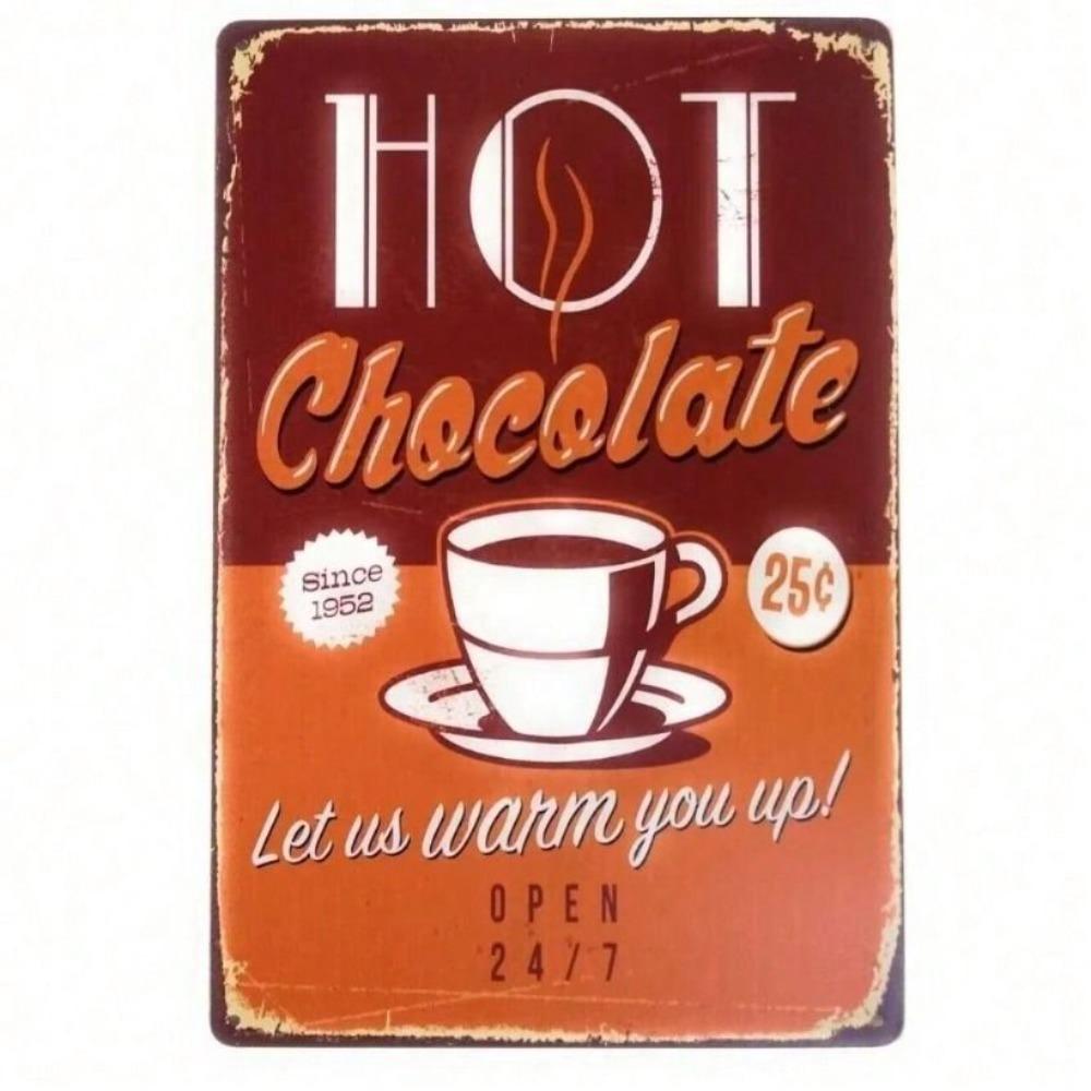 Metal Wall Art Hot Chocolate Beverage Decor for Kitchen