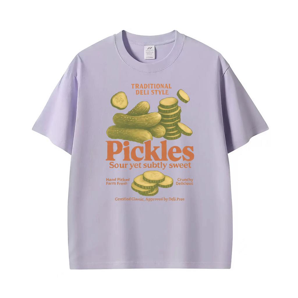 Retro Pickle Produce Label Funny Graphic T Shirts Unisex Unisex Hot Sale Harajuku Oversized Tshirts High Quality Tshirt Streetwear