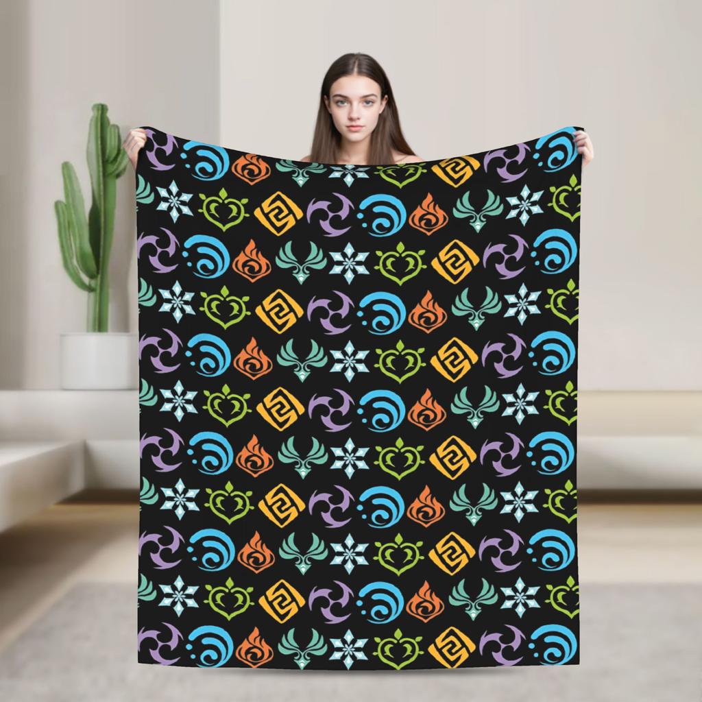 Genshin Impact Collei Wish Gacha Velvet Throw Fashion Blankets Splash Art for Bedding Knitted Fashion Blanket Travel Super Soft Multi-functi