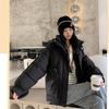 Women's Autumn and Winter Coat Thickened Hooded Short Loose Large Pocket Slim Warm Coat