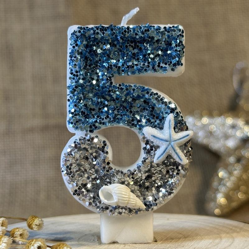 Digital Birthday Candle Cake Decoration Party Celebration Ocean Creative Handmade Diy