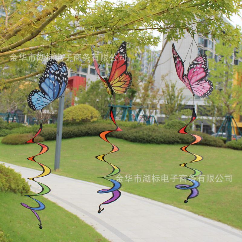Outdoor Butterfly Wind Spinner Garden Hanging Decoration with Spiral Tail for Yard Patio Porch Balcony and Home