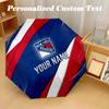 New York Rangers Automatic 8‑ribs Umbrella, Custom Name Text Personalized Folding Umbrella Rain Sun Gift