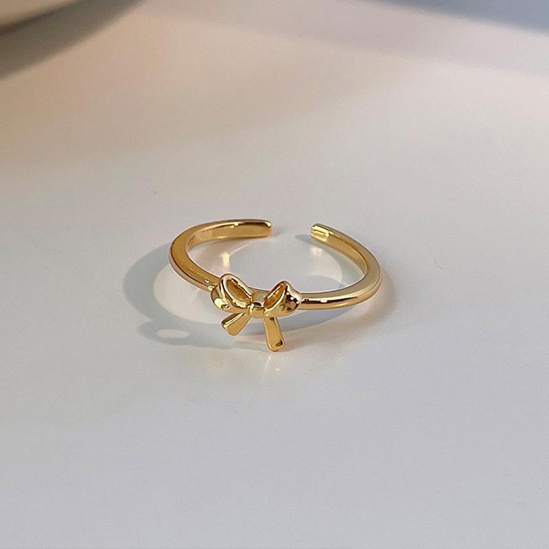 Adjustable Gold Bow Ring for Women: Blogger-Recommended Chic Open Design