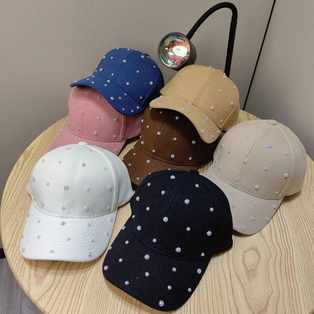 Fashion Pearl Elegant Baseball Cap For Women Outdoor Casual Sun Protection Bones Hat Gorras Casquette