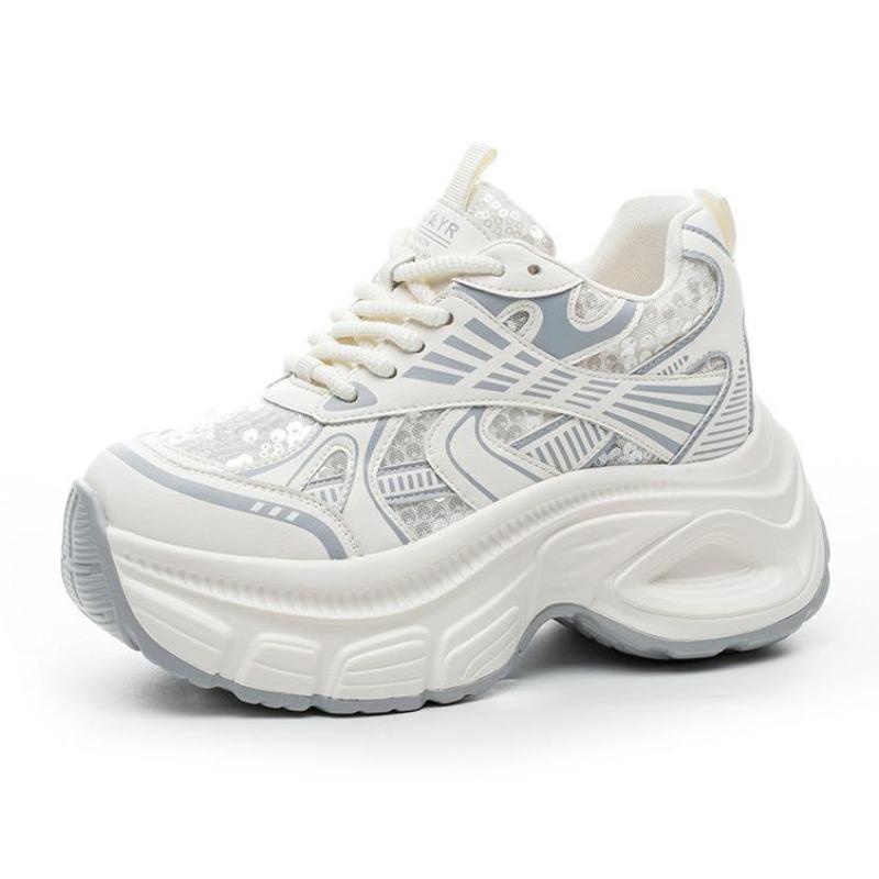 Fashion 9CM Women Spring Summer Air Mesh Shoes Mules Shoes Vulcanize Chunky Sneakers Microfiber Platform Wedge Hollow Slides Sandals