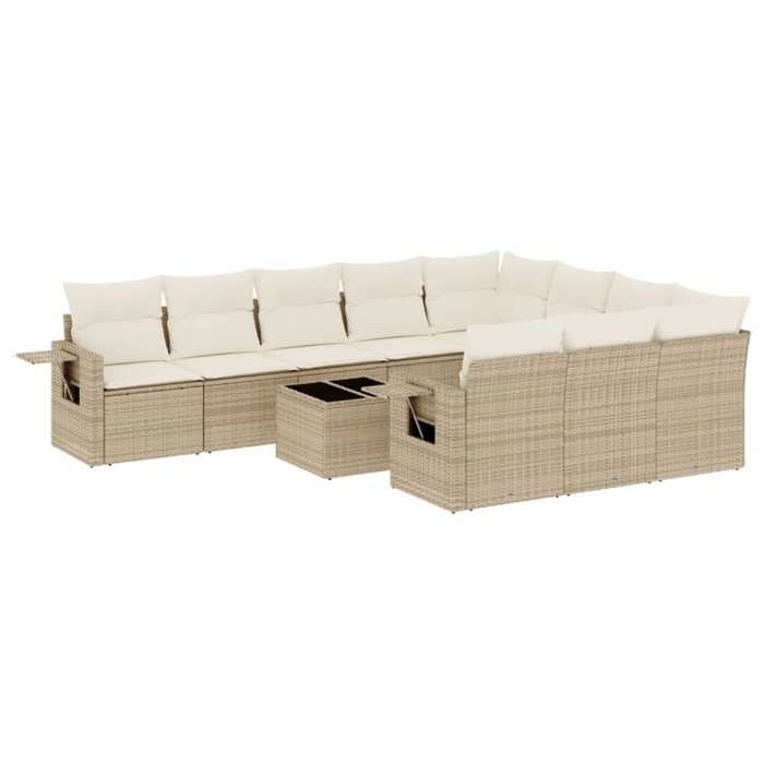 VidaXL Garden Lounge Set with Cushions 11 Pcs, Patio Sofas, Patio Furniture Set, Outdoor Furniture, Beige 3220697