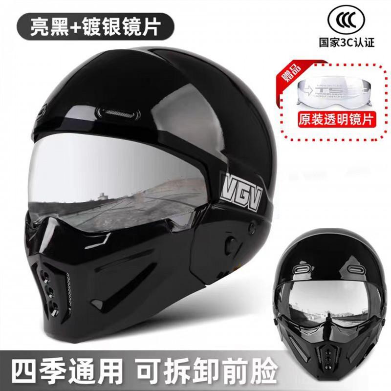 Full Face Motorcycle Helmet DOT Approved ABS Shell Adult Unisex All Season Ride Protection With Bluetooth Slot