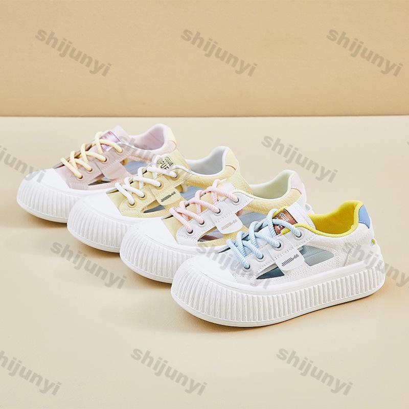 Fashion Women Shoes 2025 Summer New Breathable Mesh Hollow Non Slip Woman Platform Sneakers Comfortable Height Increase Casual Shoes