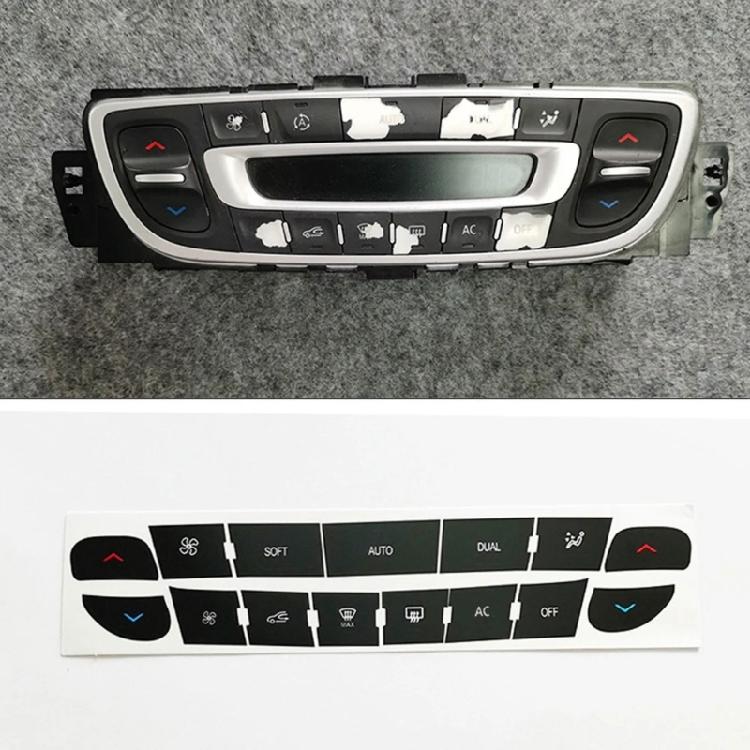 PVC Automotive Button Repair Decal Black AC Control Panel Sticker Air Conditioner Button Fix Sticker for Vehicle Models