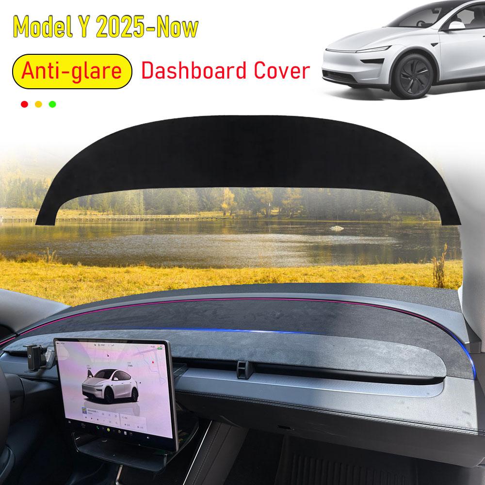 Anti-UV Dashboard Mat Cover for Tesla Model Y Juniper 2026 2025 Center Console Sunshade Protector Pad Anti-glare Car Accessories