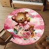 1pc Bear Flowers Round Chair mat office Area Rug - Non-Slip, Floor Mat for Office, Bedroom, and Indoor Decor p127297