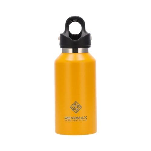 RevoMax V3 Vacuum Insulated Flask DWF-12137B, Lemon Yellow, 355mL Slim, One-Touch Operation, Keeps Drinks Hot or Cold, Perfect for Carbonating