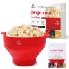 [Supervised by a Professional Food Hygiene Manager] YAEI Popcorn Maker [Includes 10 Flavor Recipe Book] Microwave and Dishwasher Safe (Red)