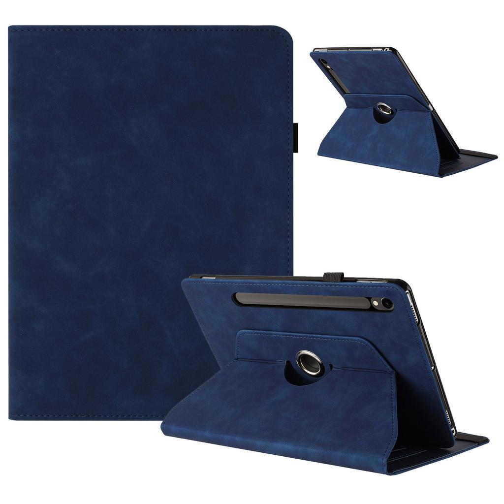 Tablet Case For Samsung Galaxy Tab S10 FE/S9 FE/S9 Rotating Stand Solid Color PU Leather Cover