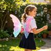 Electric Light Up Butterfly Bubble Toy Outdoor Wearable Wings with 40ml Bubble Solution for Children Play and Entertainment