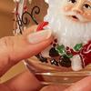Weihnachtsgeschenk für Freunde Stielloses Glas, Santa Claus Dekoratives Trinkglas, Niedliche Wintergetränke Tasse Transparenter Wasserbecher Saisonal