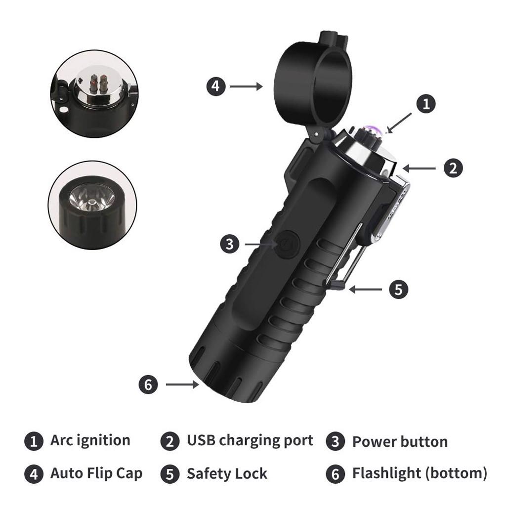 Buy Electric Lighter Flashlight Portable LED Lighter Flashligh For