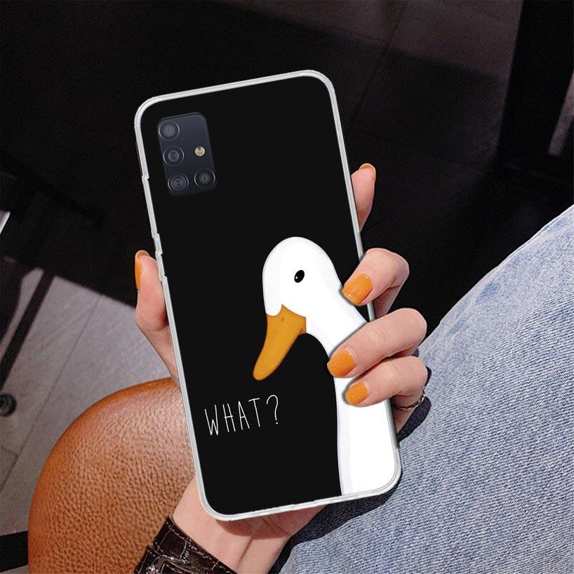 Cartoon Cute Goose Game Phone Case For Samsung Galaxy A52 A32 A22 A12 A51 A31 A50S A30S A20S A10S Note 20 Ultra 10 Plus S10 A72