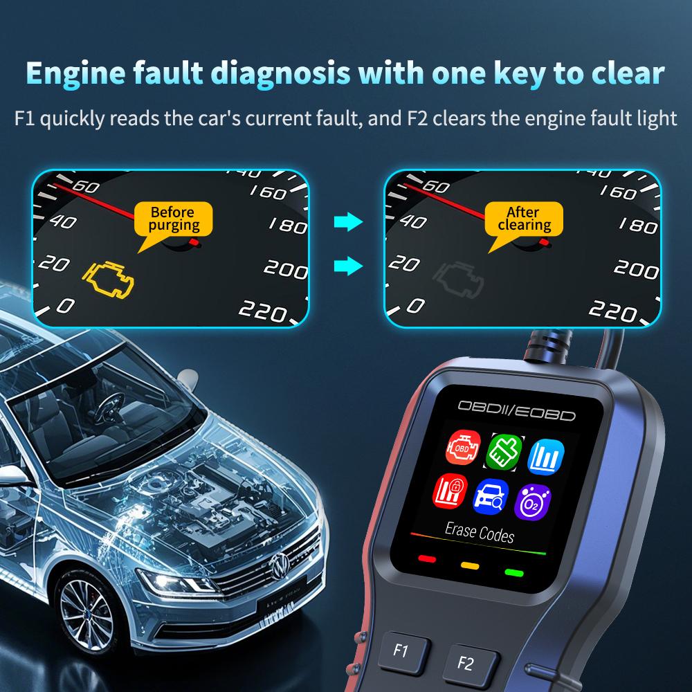 DTC Lookup K1 12 languages O2 Sensor Test Data Stream Car Diagnostic Tool Color screen display With Read Codes Erase Codes