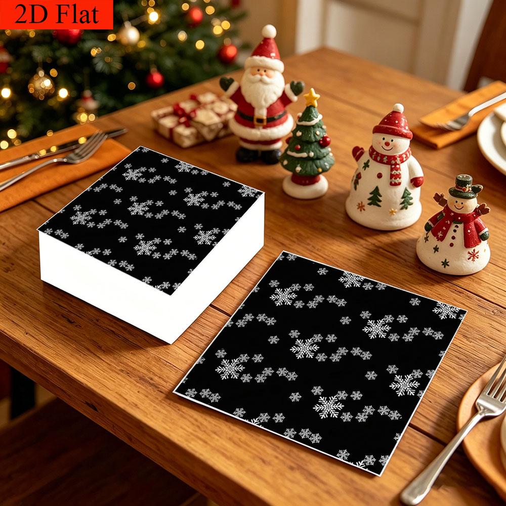 20pcs Disposable Napkins with Snowflake Pattern Print for Wedding,Parties,and Daily Use for Thanksgiving Fall Christmas Table Decoration