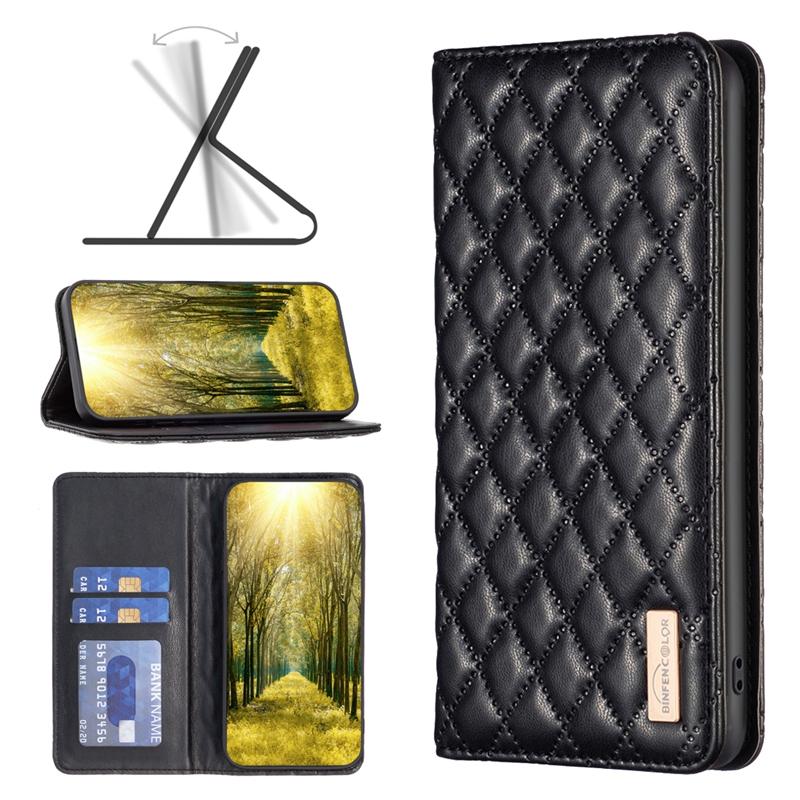 Diamantový Geometrický Kožený Magnetický Flip Pouzdro Pro Samsung Galaxy S20 S21 S22 S23 Ultra S23+ Plus S 21 FE S20FE Pouzdro Kryt