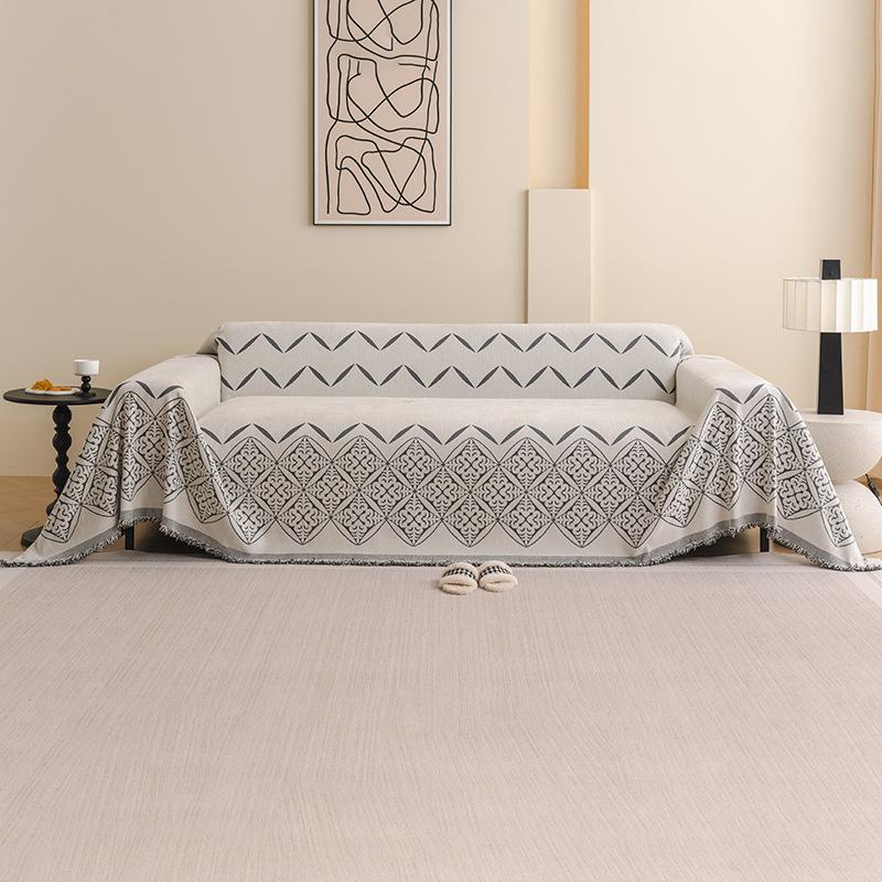 

Chenille Sofa Cover One-Piece Full Cover Universal Seat Cushion Blanket Soft Four Seasons Use 180*130cm серый