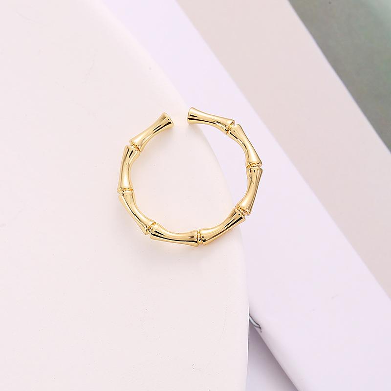 Female Bamboo Knot Niche Opening Adjustable Ring золотой