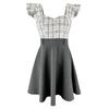 ISLAYCAOLILA DY3 Barbara Mini Club Party Flared Mini Dress Women's Dress, Dress, Dress, Dress, Dress, Checked, Sleeveless, Waist-Clubbed, A-Line