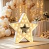 1Pc 91.5cm Hollow Star Light Up KT Board Frame Warm Lights,DIY Marquee Sign,Backdrop Decor for Birthday Party,Wedding Anniversary Photo Booth Props